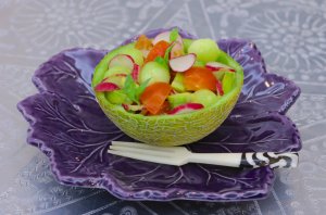 Salada fresca de meloa, abacate e tomate cherry - Blog da Spice