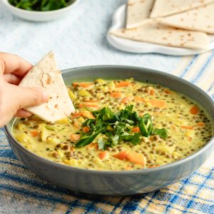 Dahl de lentilhas verdes e legumes - completo-2