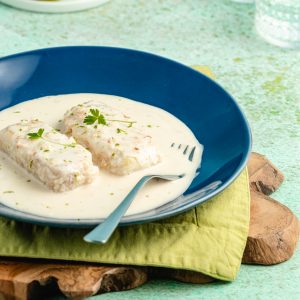 Pescada com molho de coco e lima - completo
